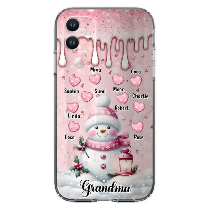 Custom Personalized Snowman Grandma Phone Case - Christmas Gift Idea For Grandma - Up to 10 Kids - Case For iPhone/Samsung - Grandma