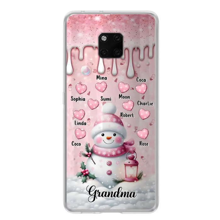 Custom Personalized Snowman Grandma Phone Case - Christmas Gift Idea For Grandma - Up to 10 Kids - Case For Oppo/Xiaomi/Huawei - Grandma