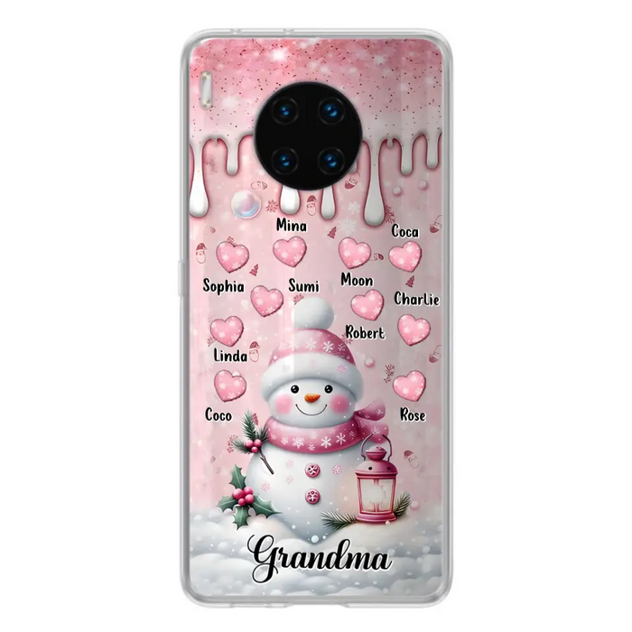 Custom Personalized Snowman Grandma Phone Case - Christmas Gift Idea For Grandma - Up to 10 Kids - Case For Oppo/Xiaomi/Huawei - Grandma