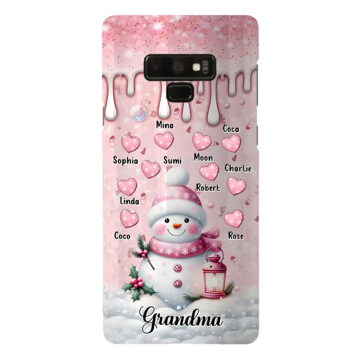 Custom Personalized Snowman Grandma Phone Case - Christmas Gift Idea For Grandma - Up to 10 Kids - Case For iPhone/Samsung - Grandma