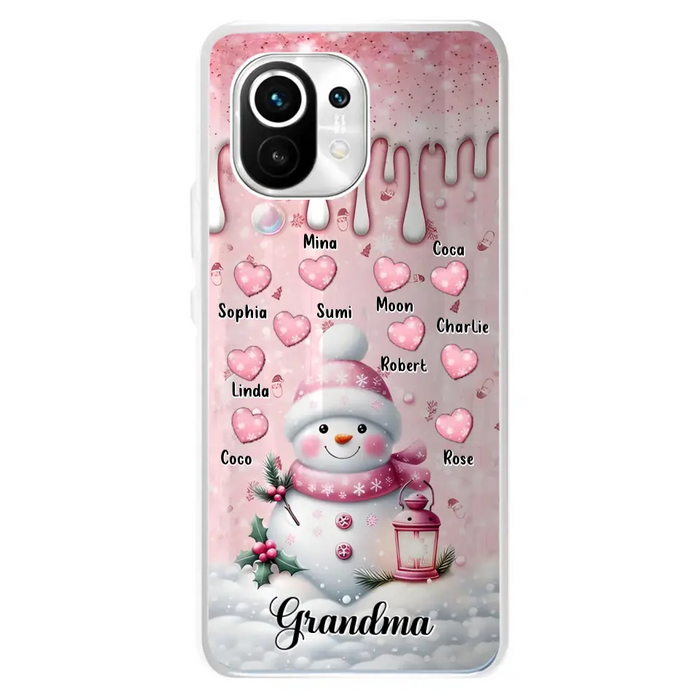 Custom Personalized Snowman Grandma Phone Case - Christmas Gift Idea For Grandma - Up to 10 Kids - Case For Oppo/Xiaomi/Huawei - Grandma