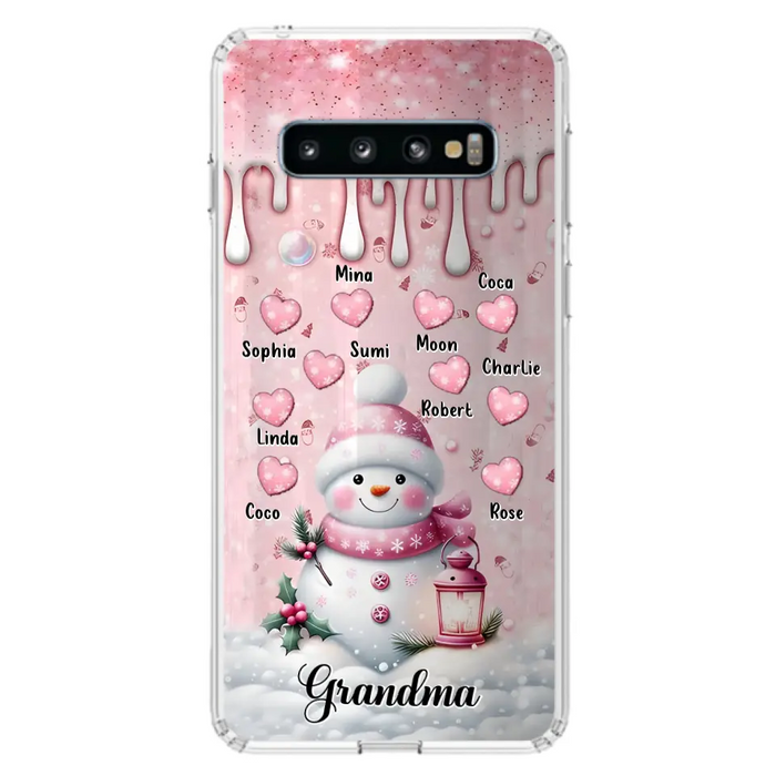 Custom Personalized Snowman Grandma Phone Case - Christmas Gift Idea For Grandma - Up to 10 Kids - Case For iPhone/Samsung - Grandma