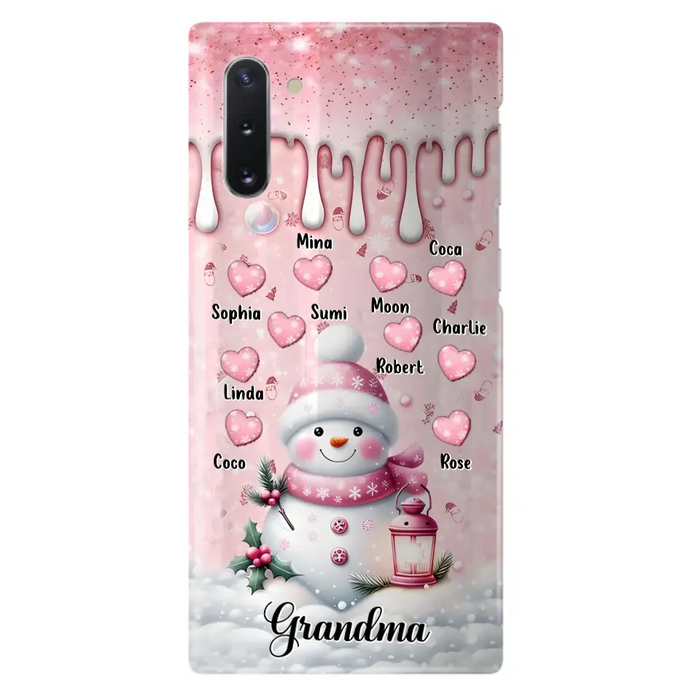 Custom Personalized Snowman Grandma Phone Case - Christmas Gift Idea For Grandma - Up to 10 Kids - Case For iPhone/Samsung - Grandma