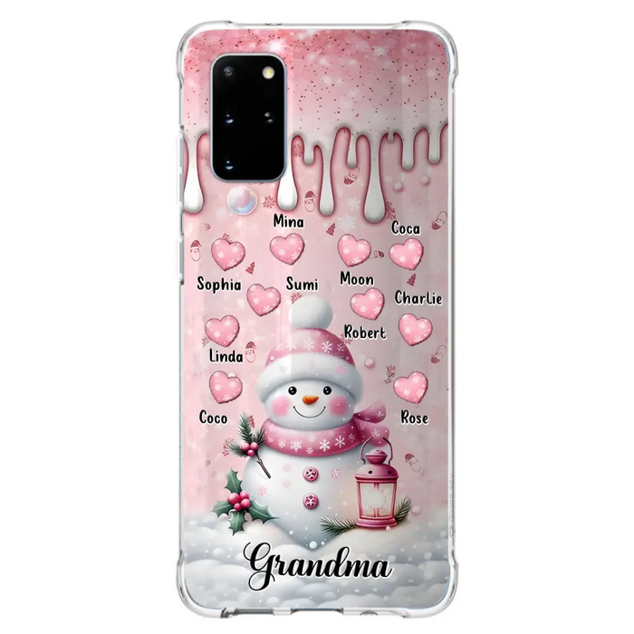 Custom Personalized Snowman Grandma Phone Case - Christmas Gift Idea For Grandma - Up to 10 Kids - Case For iPhone/Samsung - Grandma