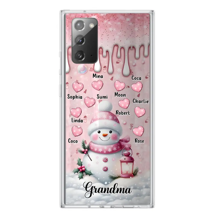 Custom Personalized Snowman Grandma Phone Case - Christmas Gift Idea For Grandma - Up to 10 Kids - Case For iPhone/Samsung - Grandma