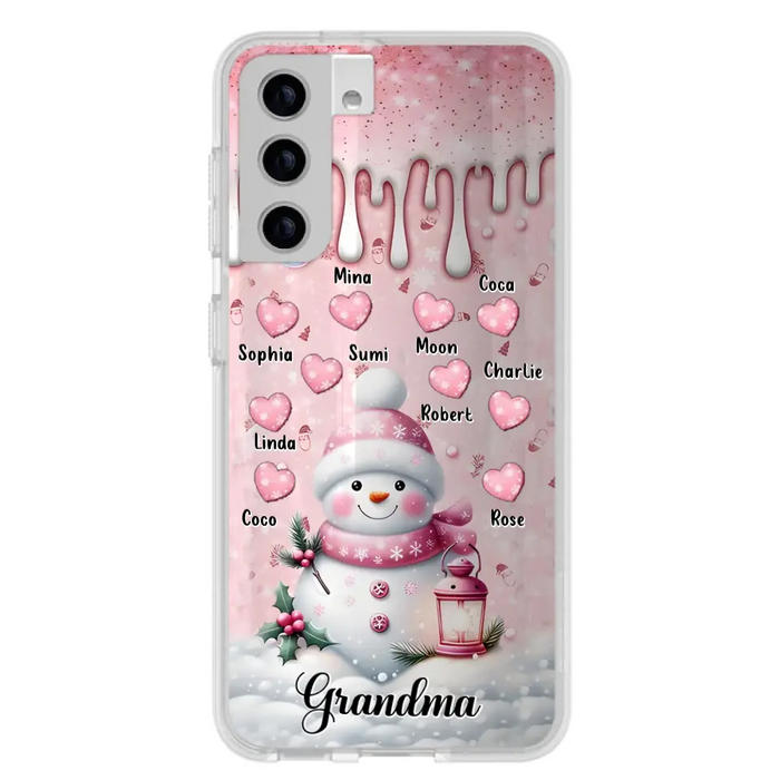 Custom Personalized Snowman Grandma Phone Case - Christmas Gift Idea For Grandma - Up to 10 Kids - Case For iPhone/Samsung - Grandma