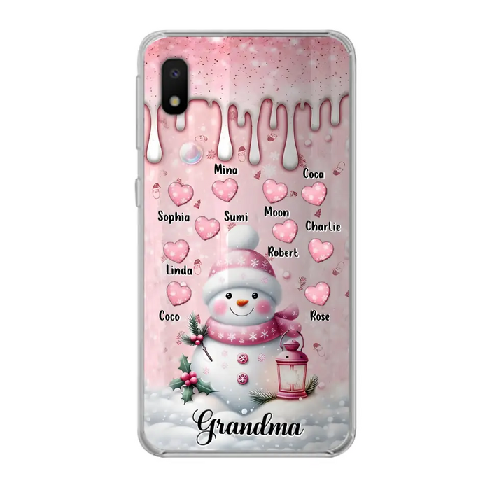 Custom Personalized Snowman Grandma Phone Case - Christmas Gift Idea For Grandma - Up to 10 Kids - Case For iPhone/Samsung - Grandma