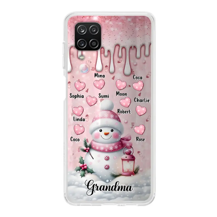 Custom Personalized Snowman Grandma Phone Case - Christmas Gift Idea For Grandma - Up to 10 Kids - Case For iPhone/Samsung - Grandma