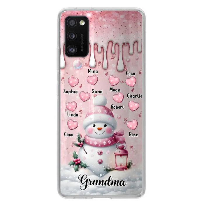 Custom Personalized Snowman Grandma Phone Case - Christmas Gift Idea For Grandma - Up to 10 Kids - Case For iPhone/Samsung - Grandma