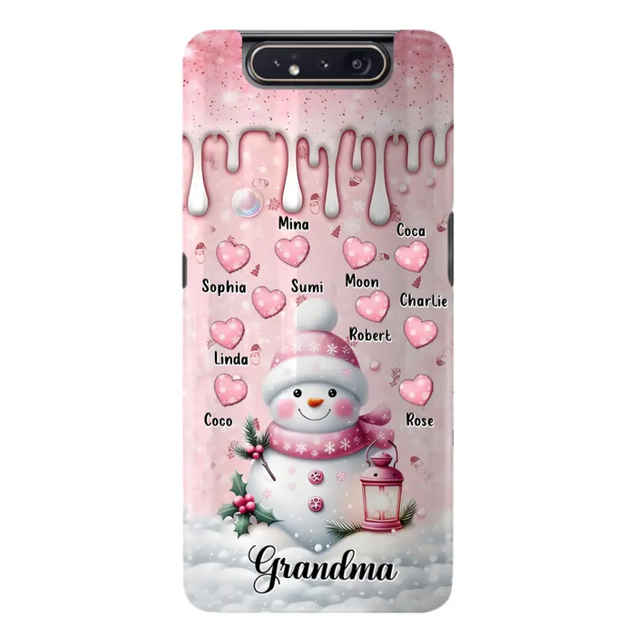 Custom Personalized Snowman Grandma Phone Case - Christmas Gift Idea For Grandma - Up to 10 Kids - Case For iPhone/Samsung - Grandma