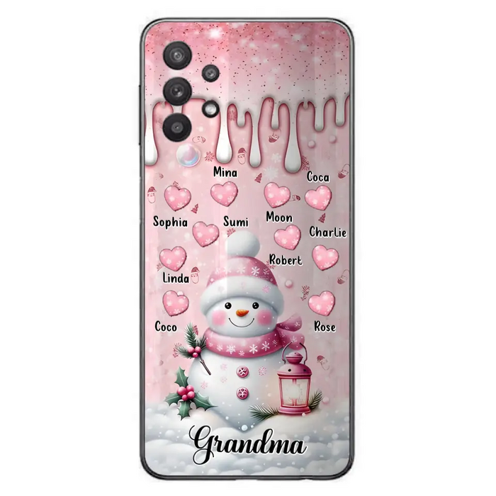 Custom Personalized Snowman Grandma Phone Case - Christmas Gift Idea For Grandma - Up to 10 Kids - Case For iPhone/Samsung - Grandma