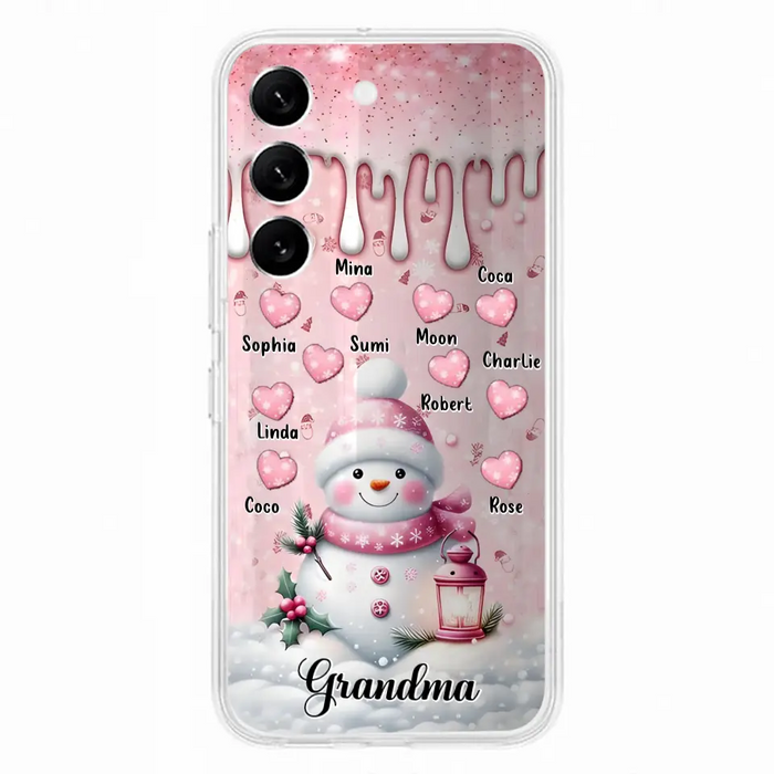 Custom Personalized Snowman Grandma Phone Case - Christmas Gift Idea For Grandma - Up to 10 Kids - Case For iPhone/Samsung - Grandma