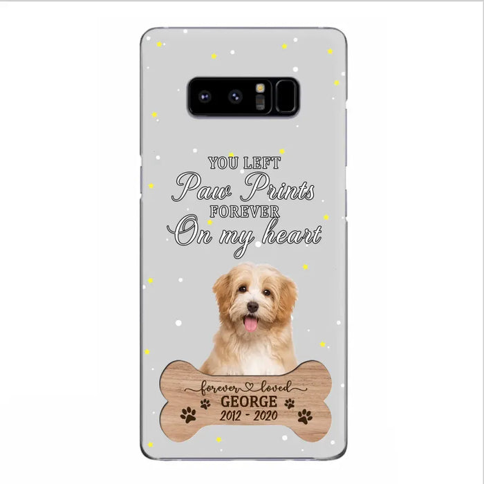 Custom Personalized Memorial Phone Case - Upload Photo - Memorial Gift Idea For Pet Lover - You Left Paw Prints Forever On My Heart