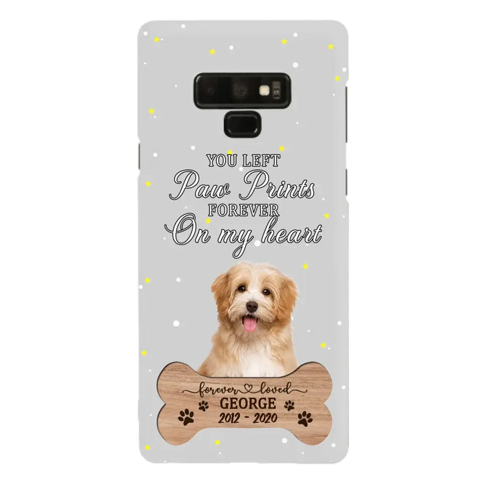 Custom Personalized Memorial Phone Case - Upload Photo - Memorial Gift Idea For Pet Lover - You Left Paw Prints Forever On My Heart