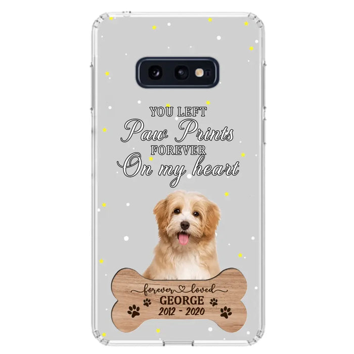 Custom Personalized Memorial Phone Case - Upload Photo - Memorial Gift Idea For Pet Lover - You Left Paw Prints Forever On My Heart