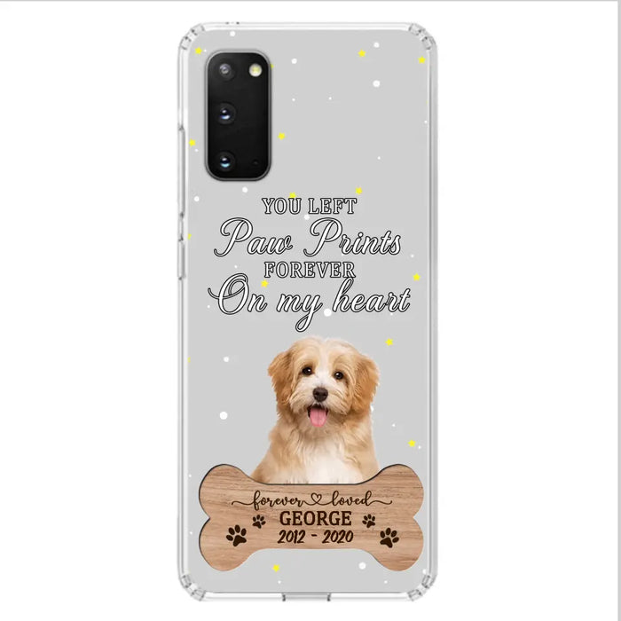 Custom Personalized Memorial Phone Case - Upload Photo - Memorial Gift Idea For Pet Lover - You Left Paw Prints Forever On My Heart