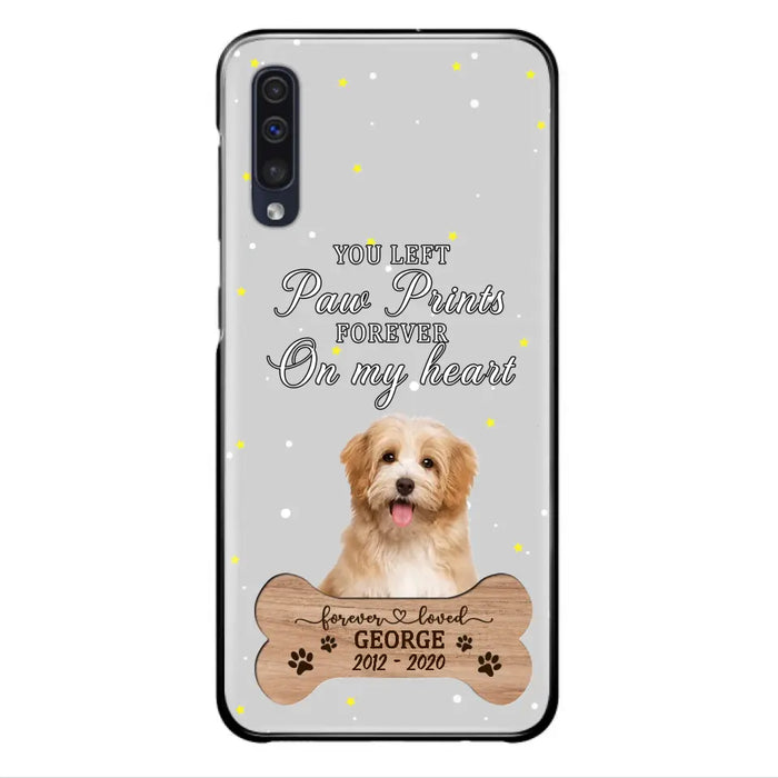 Custom Personalized Memorial Phone Case - Upload Photo - Memorial Gift Idea For Pet Lover - You Left Paw Prints Forever On My Heart