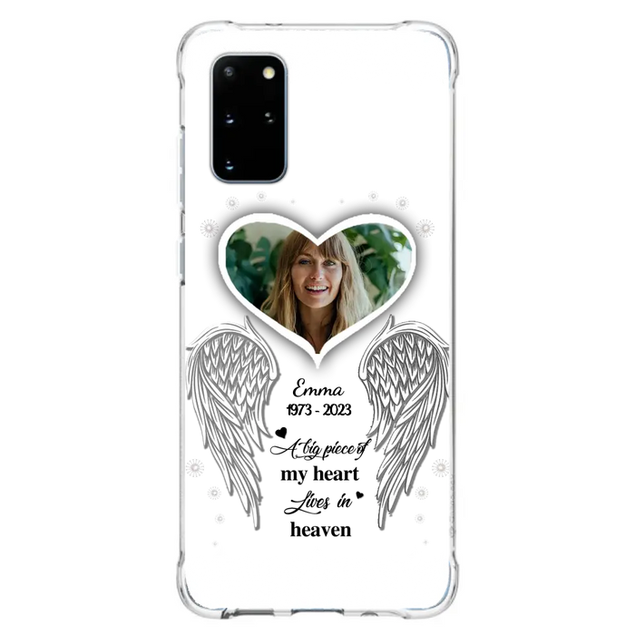 Custom Personalized Memorial Photo Phone Case -  Memorial Gift Idea For Family - A Big Piece Of My Heart Lives In Heaven - Case for iPhone/Samsung