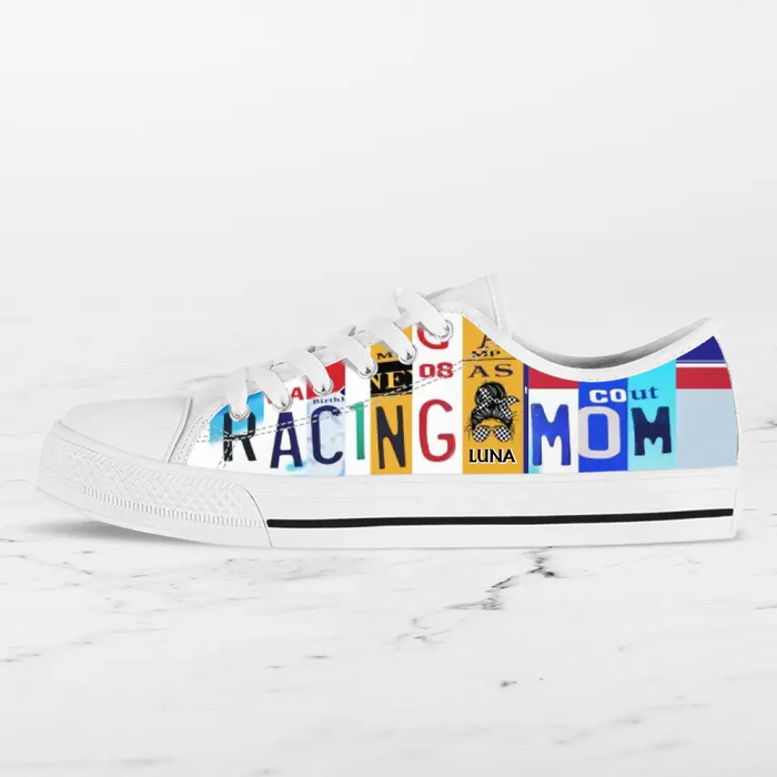 Custom Racing Mom Canvas Sneakers - Gift Idea For Mother/ Racing Lover