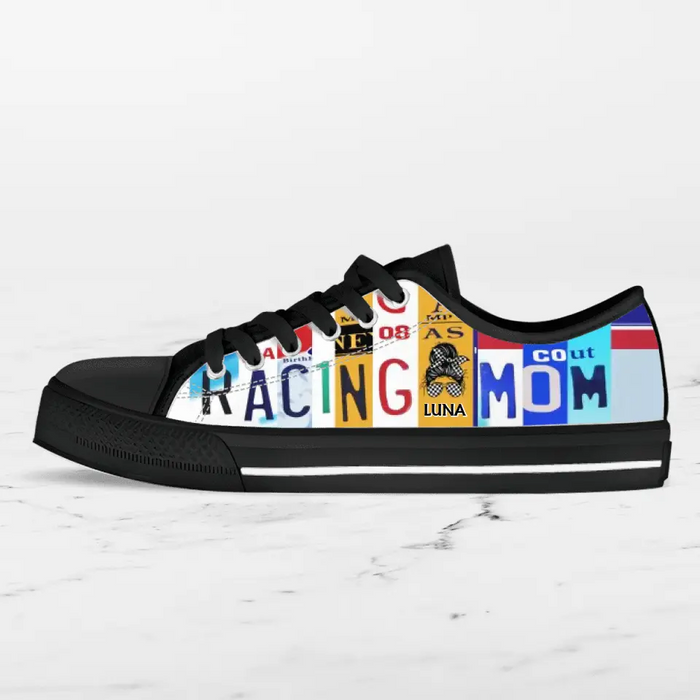 Custom Racing Mom Canvas Sneakers - Gift Idea For Mother/ Racing Lover