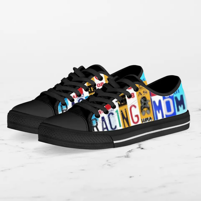 Custom Racing Mom Canvas Sneakers - Gift Idea For Mother/ Racing Lover