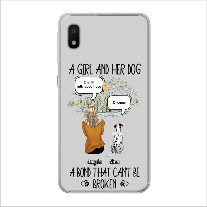 Personalized Dog Mom Phone Case - Memorial Gift Idea For Dog Lover - A Girl And Her Dog A Bond That Can't Be Broken - Case For iPhone/Samsung