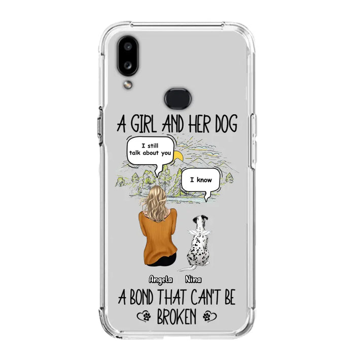 Personalized Dog Mom Phone Case - Memorial Gift Idea For Dog Lover - A Girl And Her Dog A Bond That Can't Be Broken - Case For iPhone/Samsung