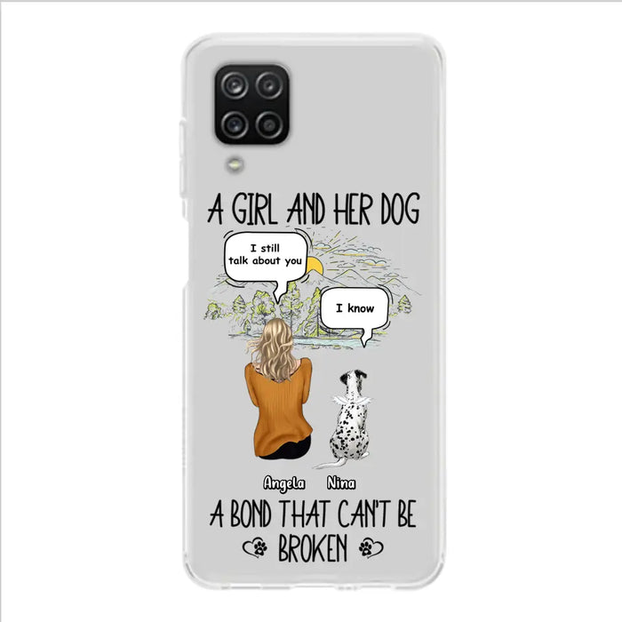 Personalized Dog Mom Phone Case - Memorial Gift Idea For Dog Lover - A Girl And Her Dog A Bond That Can't Be Broken - Case For iPhone/Samsung