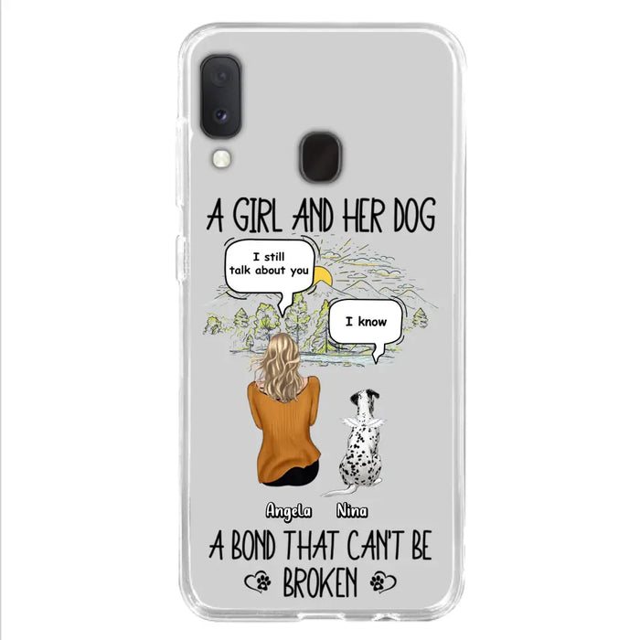 Personalized Dog Mom Phone Case - Memorial Gift Idea For Dog Lover - A Girl And Her Dog A Bond That Can't Be Broken - Case For iPhone/Samsung