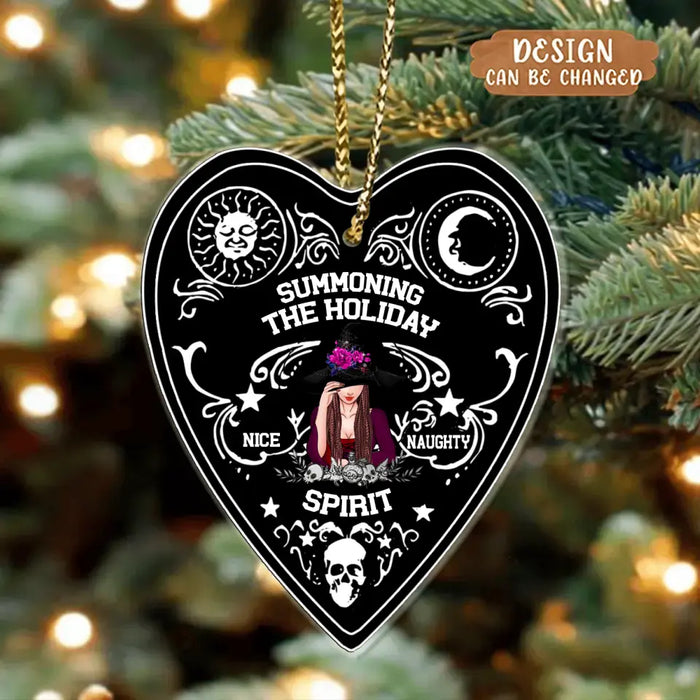 Custom Personalized Summoning The Holiday Spirit Acrylic Ornament - Horror Christmas Decoration, Nightmare Christmas - Gift Idea For Witch Lover