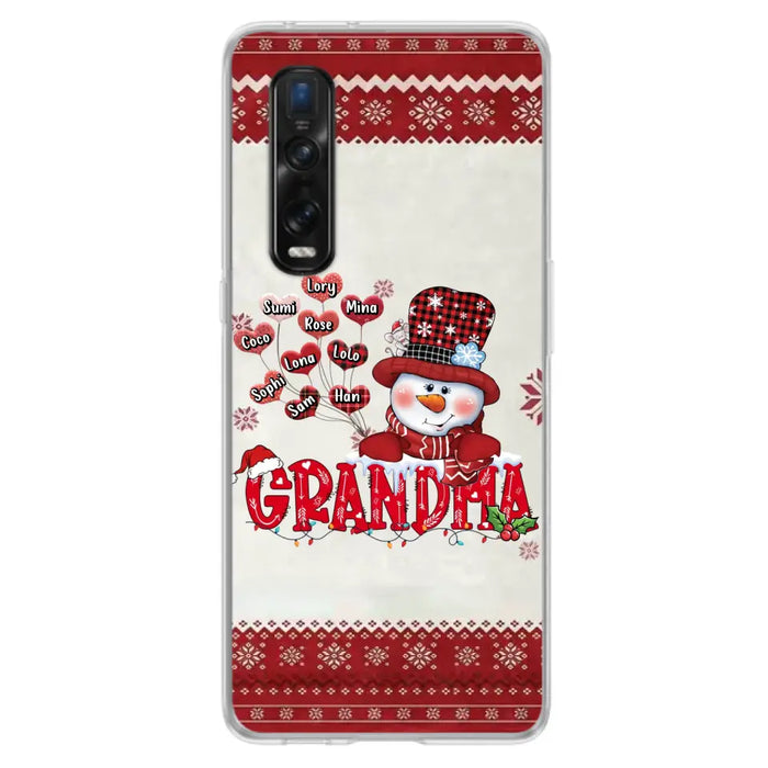 Personalized Snowman Grandma Phone Case - Christmas Gift Idea For Grandma - Up to 10 Kids - Case For Xiaomi/ Oppo/ Huawei