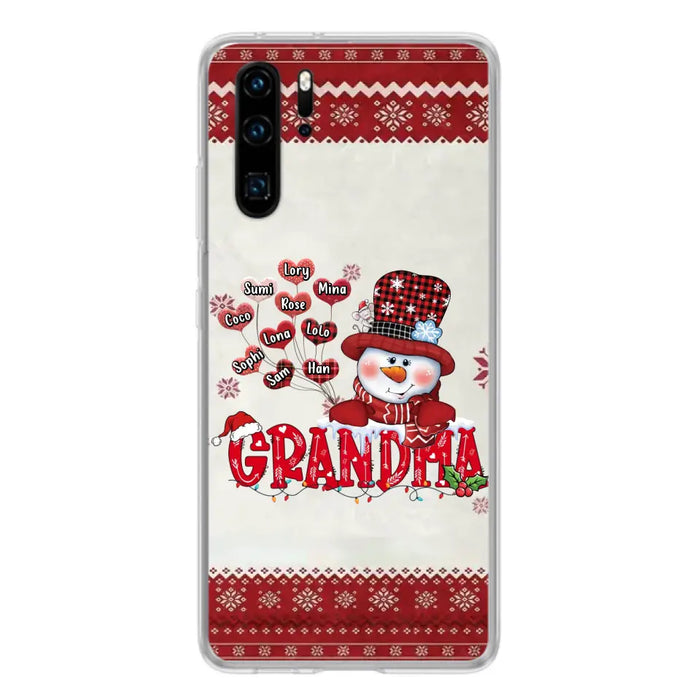 Personalized Snowman Grandma Phone Case - Christmas Gift Idea For Grandma - Up to 10 Kids - Case For Xiaomi/ Oppo/ Huawei