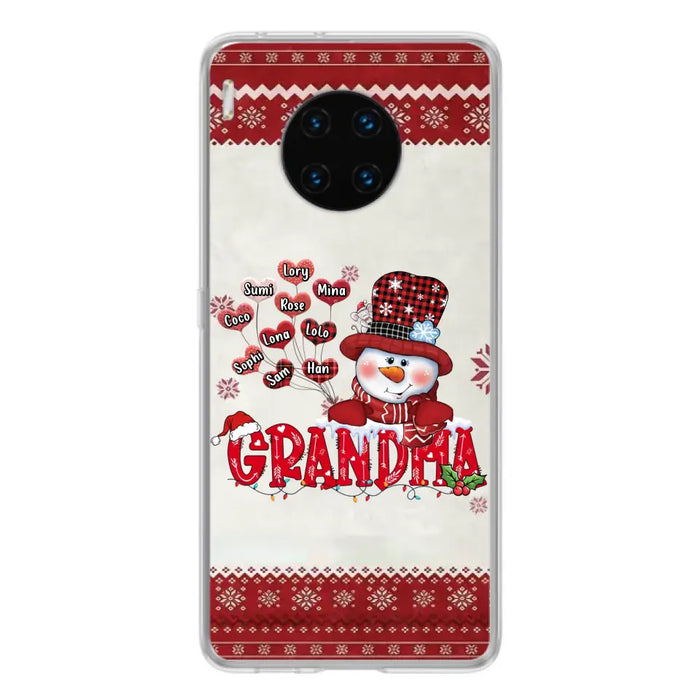 Personalized Snowman Grandma Phone Case - Christmas Gift Idea For Grandma - Up to 10 Kids - Case For Xiaomi/ Oppo/ Huawei