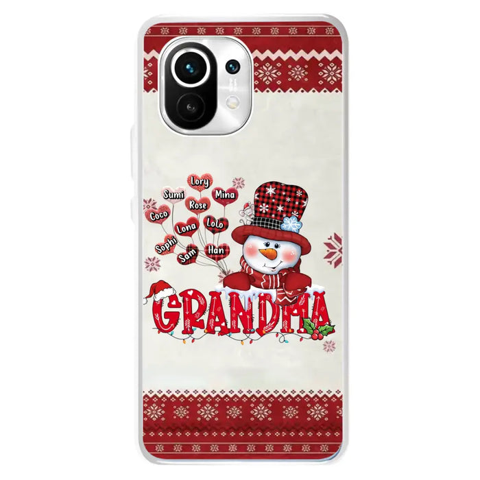 Personalized Snowman Grandma Phone Case - Christmas Gift Idea For Grandma - Up to 10 Kids - Case For Xiaomi/ Oppo/ Huawei