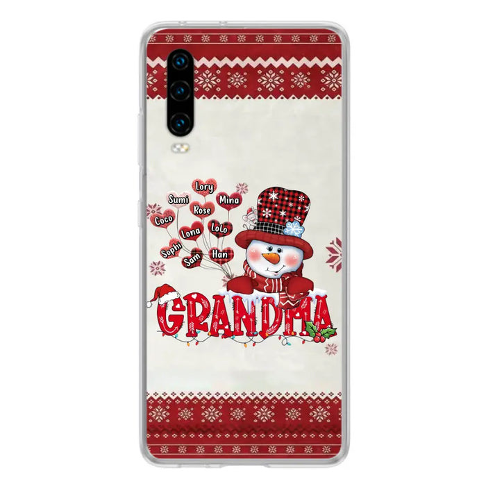 Personalized Snowman Grandma Phone Case - Christmas Gift Idea For Grandma - Up to 10 Kids - Case For Xiaomi/ Oppo/ Huawei