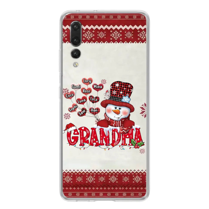 Personalized Snowman Grandma Phone Case - Christmas Gift Idea For Grandma - Up to 10 Kids - Case For Xiaomi/ Oppo/ Huawei