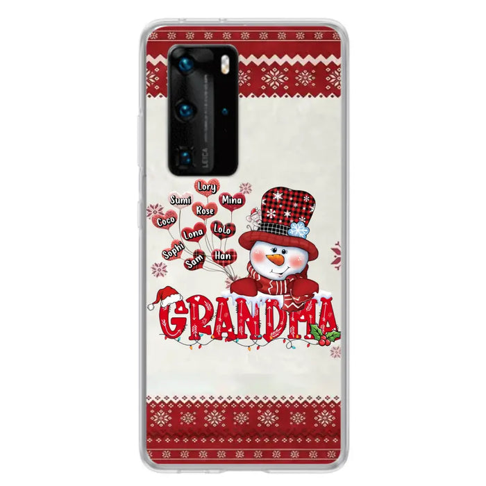 Personalized Snowman Grandma Phone Case - Christmas Gift Idea For Grandma - Up to 10 Kids - Case For Xiaomi/ Oppo/ Huawei