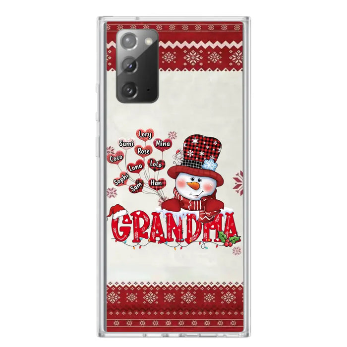 Personalized Snowman Grandma Phone Case - Christmas Gift Idea For Grandma - Up to 10 Kids - Case For iPhone/Samsung