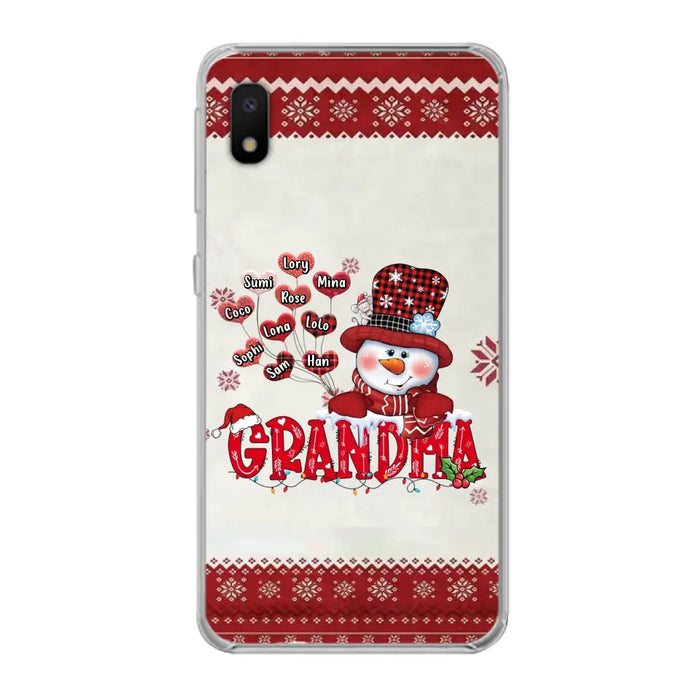 Personalized Snowman Grandma Phone Case - Christmas Gift Idea For Grandma - Up to 10 Kids - Case For iPhone/Samsung