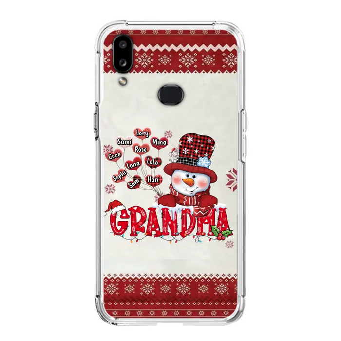 Personalized Snowman Grandma Phone Case - Christmas Gift Idea For Grandma - Up to 10 Kids - Case For iPhone/Samsung