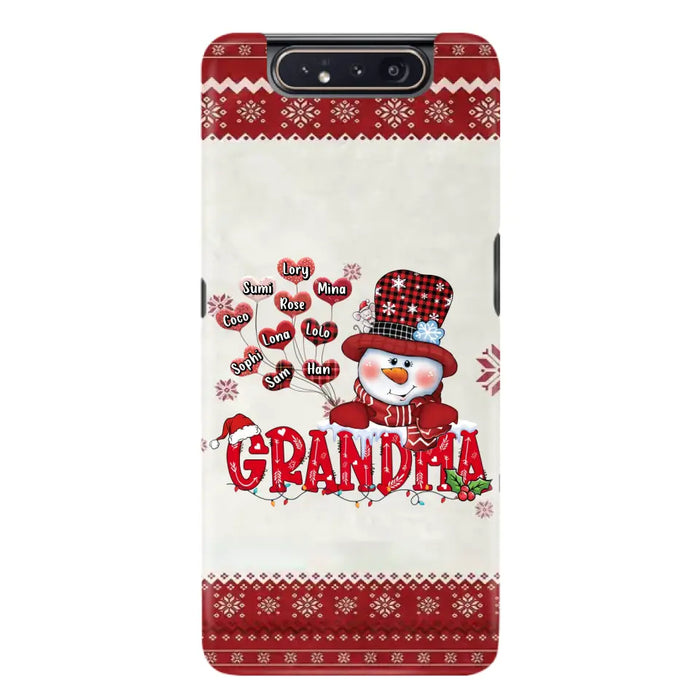 Personalized Snowman Grandma Phone Case - Christmas Gift Idea For Grandma - Up to 10 Kids - Case For iPhone/Samsung