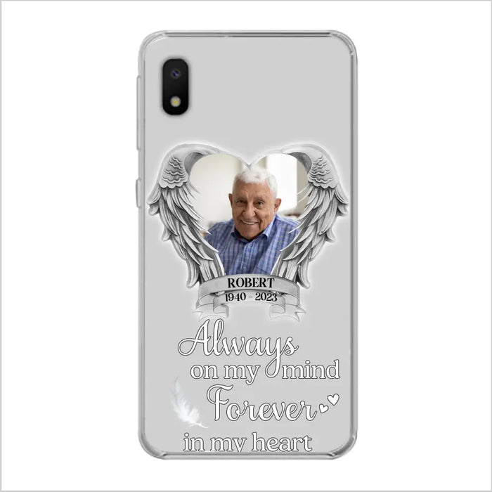 Custom Personalized Memorial Phone Case - Upload Photo - Memorial Gift Idea For Family Member - Always On My Mind Forever In My Heart