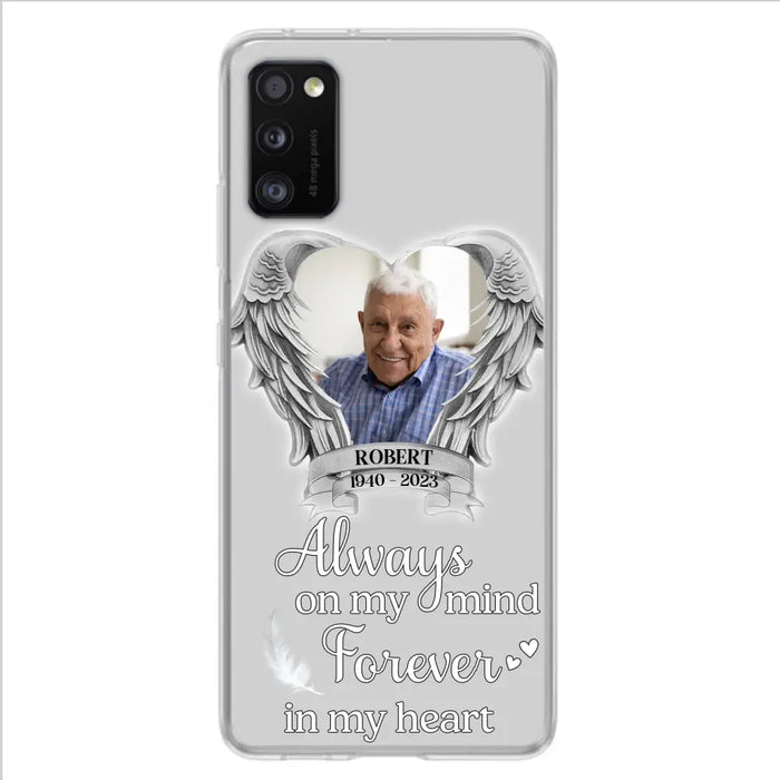 Custom Personalized Memorial Phone Case - Upload Photo - Memorial Gift Idea For Family Member - Always On My Mind Forever In My Heart