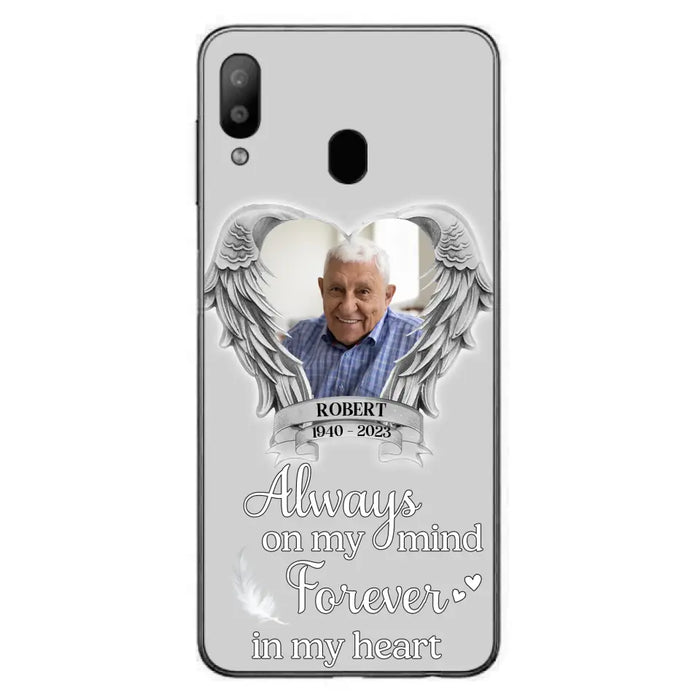 Custom Personalized Memorial Phone Case - Upload Photo - Memorial Gift Idea For Family Member - Always On My Mind Forever In My Heart