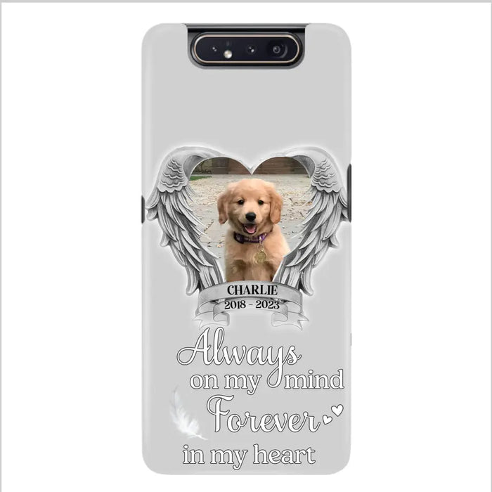 Personalized Memorial Phone Case - Upload Photo - Memorial Gift Idea For Pet Lover - Always On My Mind Forever In My Heart - Case For iPhone/Samsung