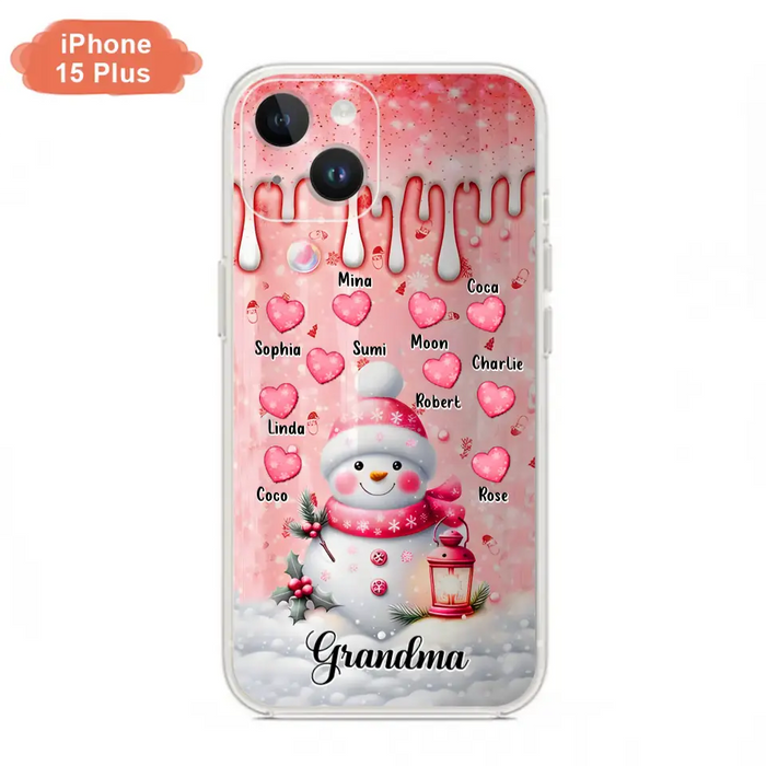 Personalized Snowman Grandma Phone Case - Christmas Gift Idea For Grandma - Up to 10 Kids - Case For iPhone/Samsung - Grandma