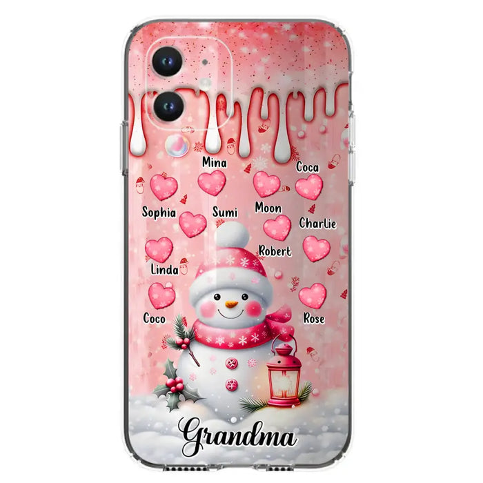 Personalized Snowman Grandma Phone Case - Christmas Gift Idea For Grandma - Up to 10 Kids - Case For iPhone/Samsung - Grandma