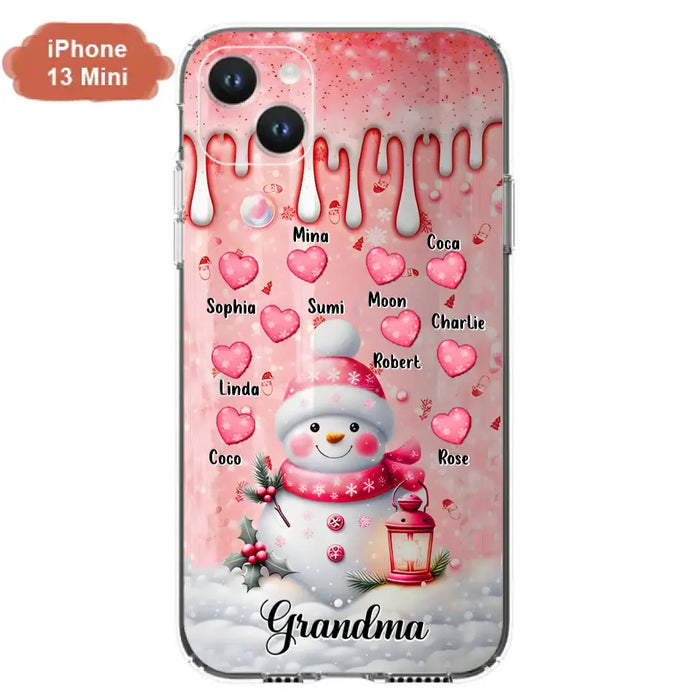 Personalized Snowman Grandma Phone Case - Christmas Gift Idea For Grandma - Up to 10 Kids - Case For iPhone/Samsung - Grandma