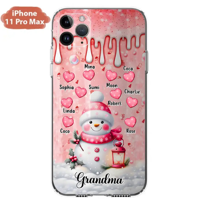 Personalized Snowman Grandma Phone Case - Christmas Gift Idea For Grandma - Up to 10 Kids - Case For iPhone/Samsung - Grandma