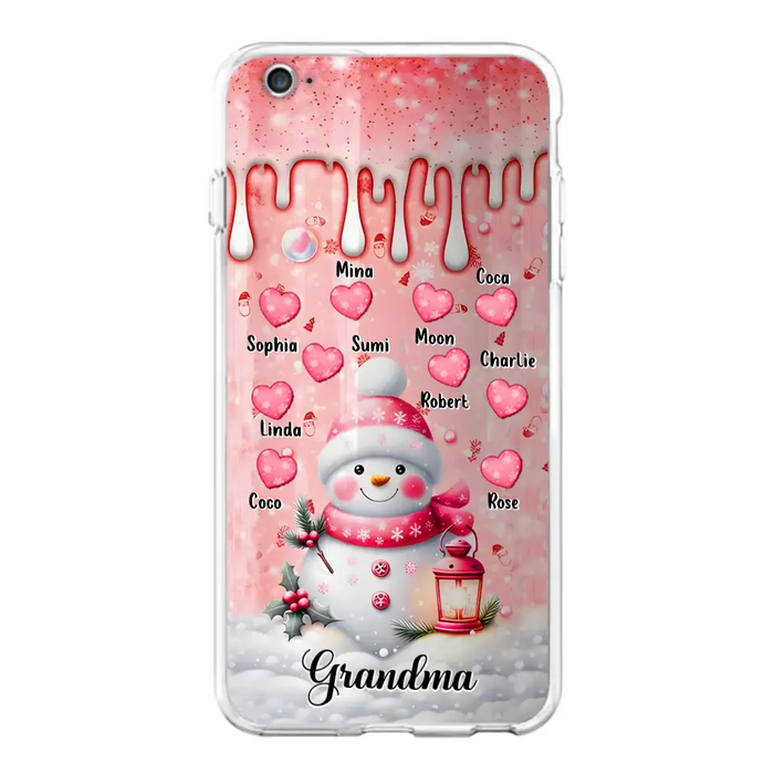 Personalized Snowman Grandma Phone Case - Christmas Gift Idea For Grandma - Up to 10 Kids - Case For iPhone/Samsung - Grandma